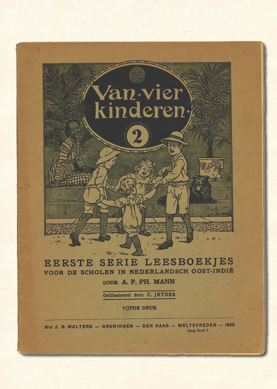 Tweede Leesboekje A.F. PH. Mann Nederlands-Indie Van Vier Kinderen 1925