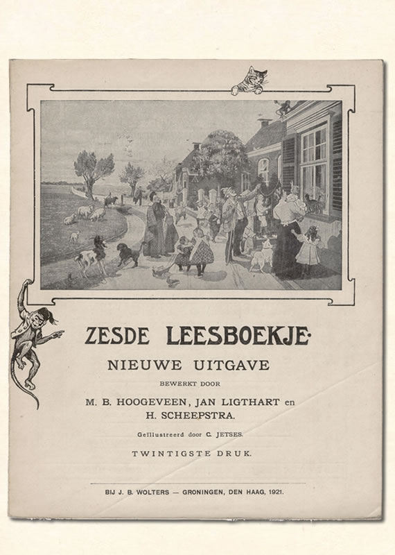 Zesde Leesboekje van  M B. Hoogeveen uitgeverij Wolters 1917-1930
