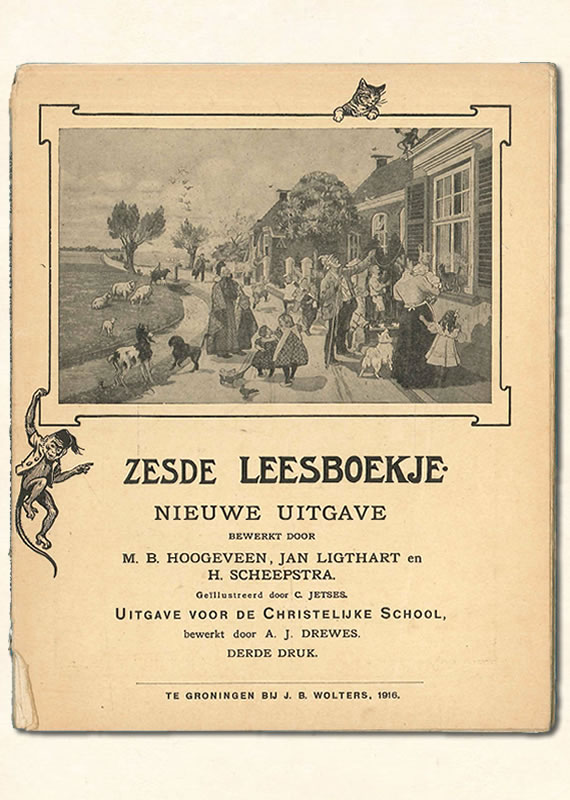 Zesde Leesboekje M.B. Hoogeveen-Drewes Chistelijk 1916