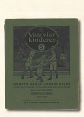 Vijfde leesboekje " van vier kinderen" A. F. Ph. Mann. (Groningen Den-Haag)