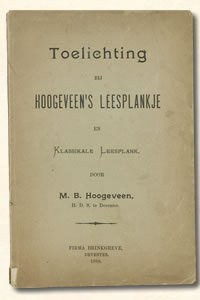 Toelichting M.B. Hoogeveen 1898. Raam Roos Neef