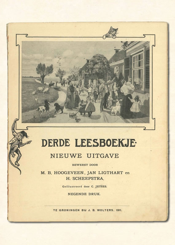 Derde Leesboekje van  M B. Hoogeveen uitgeverij Wolters 1910-1916