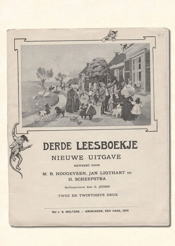 Derde Leesboekje van  M B. Hoogeveen uitgeverij Wolters 1917-1930