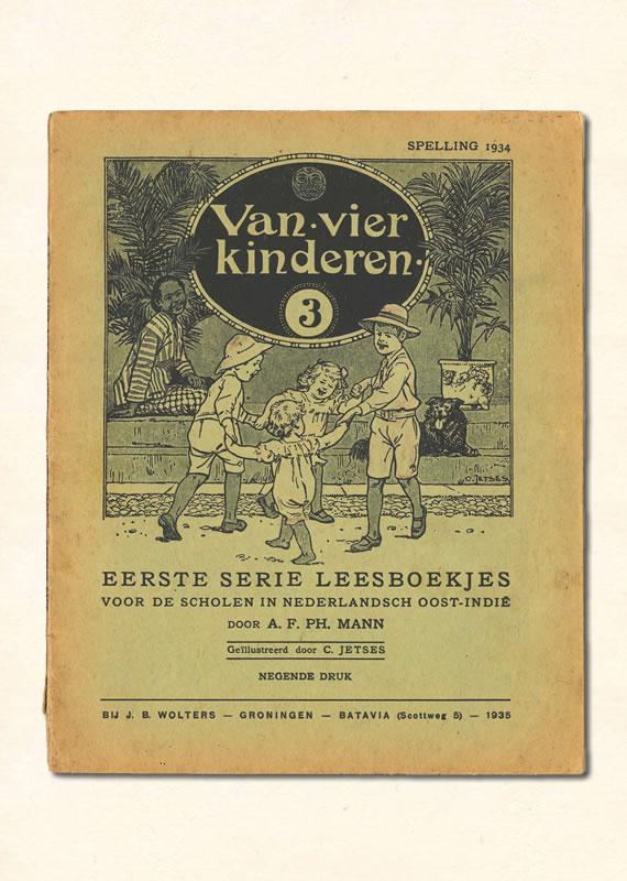 Derde Leesboekje A.F. PH. Mann Nederlands-Indie Van Vier Kinderen 1935