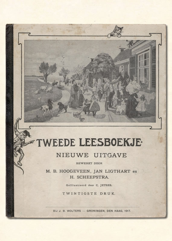 Tweede Leesboekje van  M B. Hoogeveen uitgeverij Wolters 1917-1930