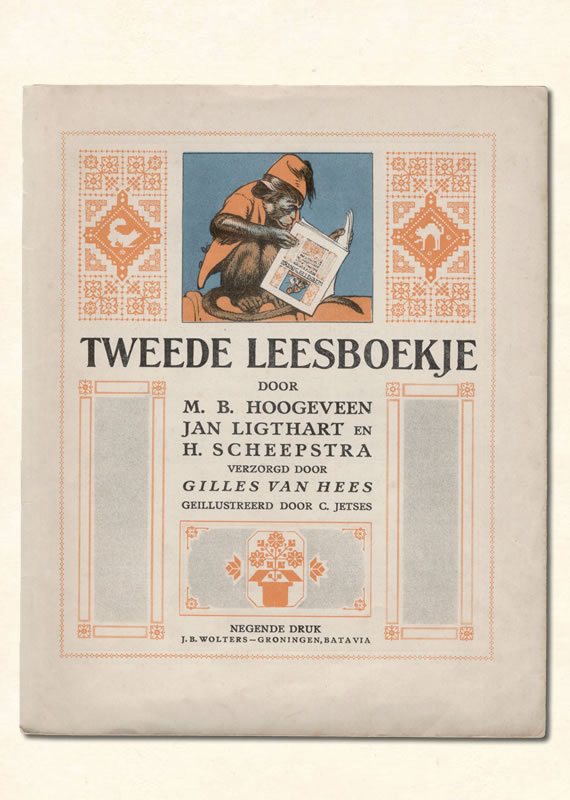 Tweede Leesboekje van  M B. Hoogeveen uitgeverij Wolters 1940-1949