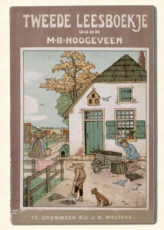 Tweede Leesboekje van  M B. Hoogeveen uitgeverij Brinkgreve 1902-1908