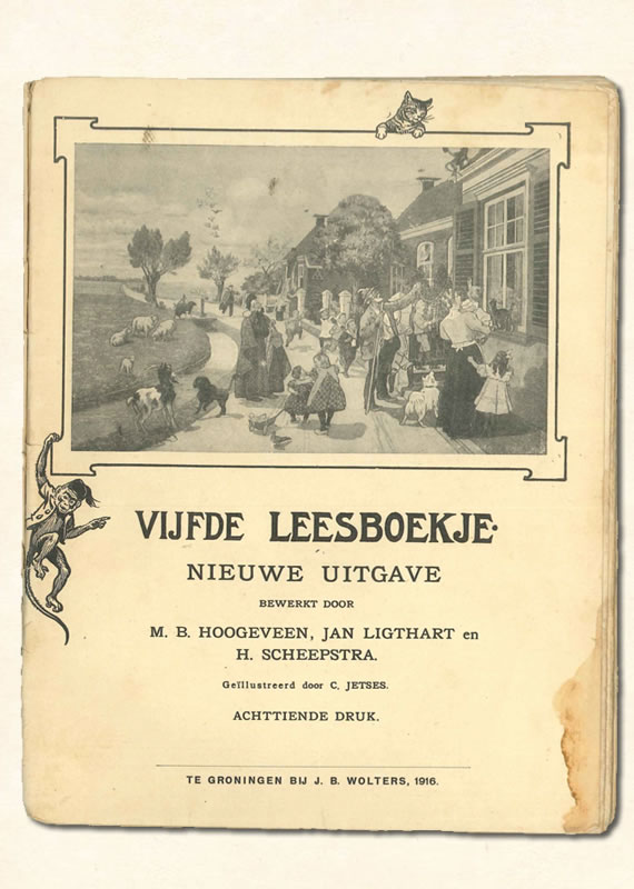 Vijfde Leesboekje van  M B. Hoogeveen uitgeverij Wolters 1910-1916
