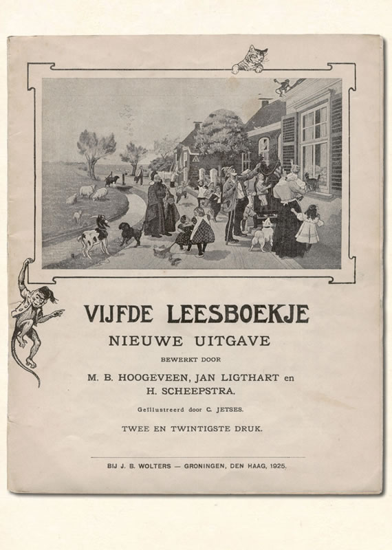 Vijfde Leesboekje van  M B. Hoogeveen uitgeverij Wolters 1917-1930