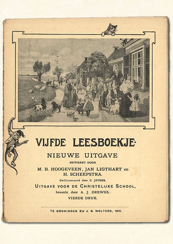Vijfde Leesboekje M.B. Hoogeveen-Drewes Chistelijk 1916