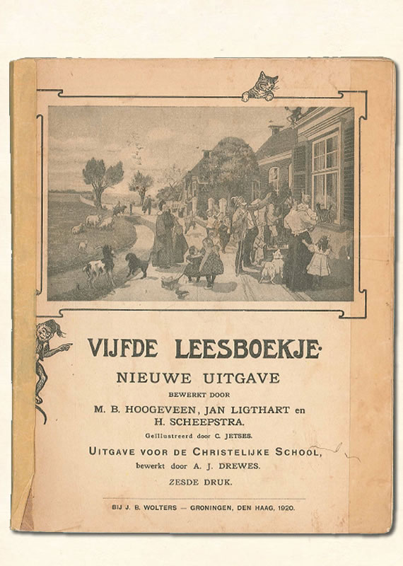 Vierde Leesboekje van  M B. Hoogeveen uitgeverij Wolters 1917-1930