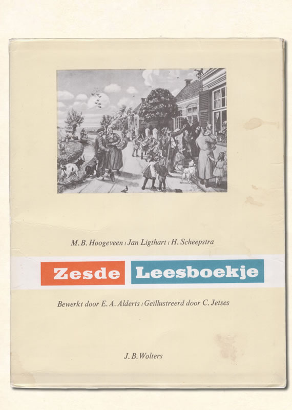 Zesde Leesboekje van  M B. Hoogeveen uitgeverij Wolters 1961-1966